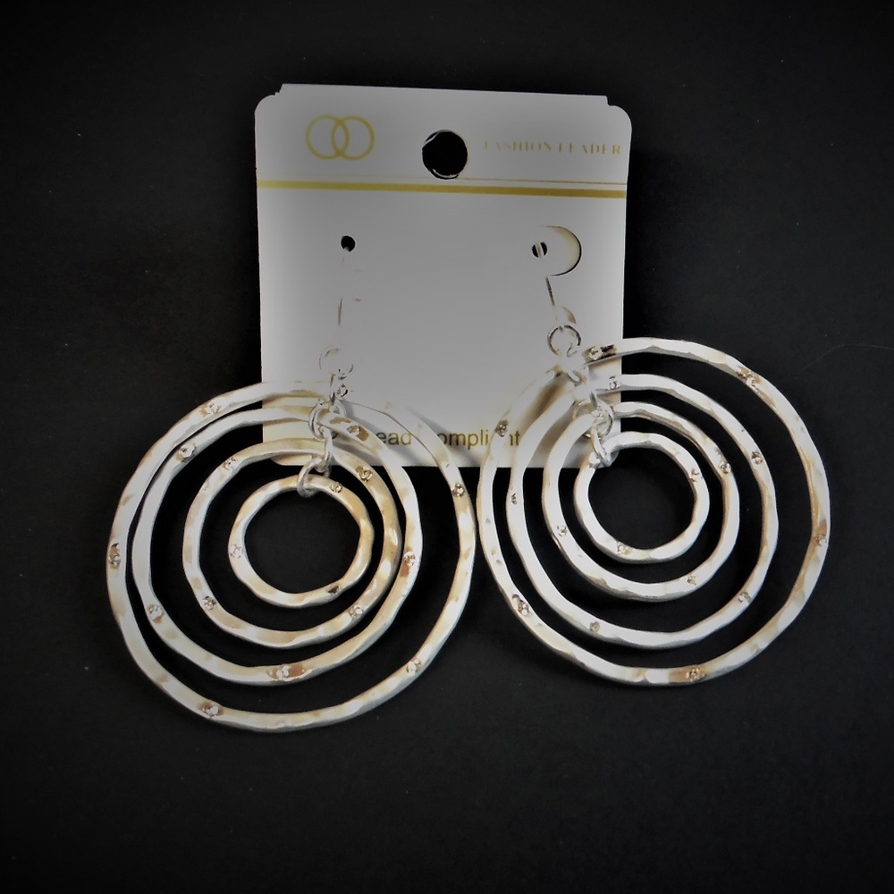4-Layer Silver Hoop Earrings